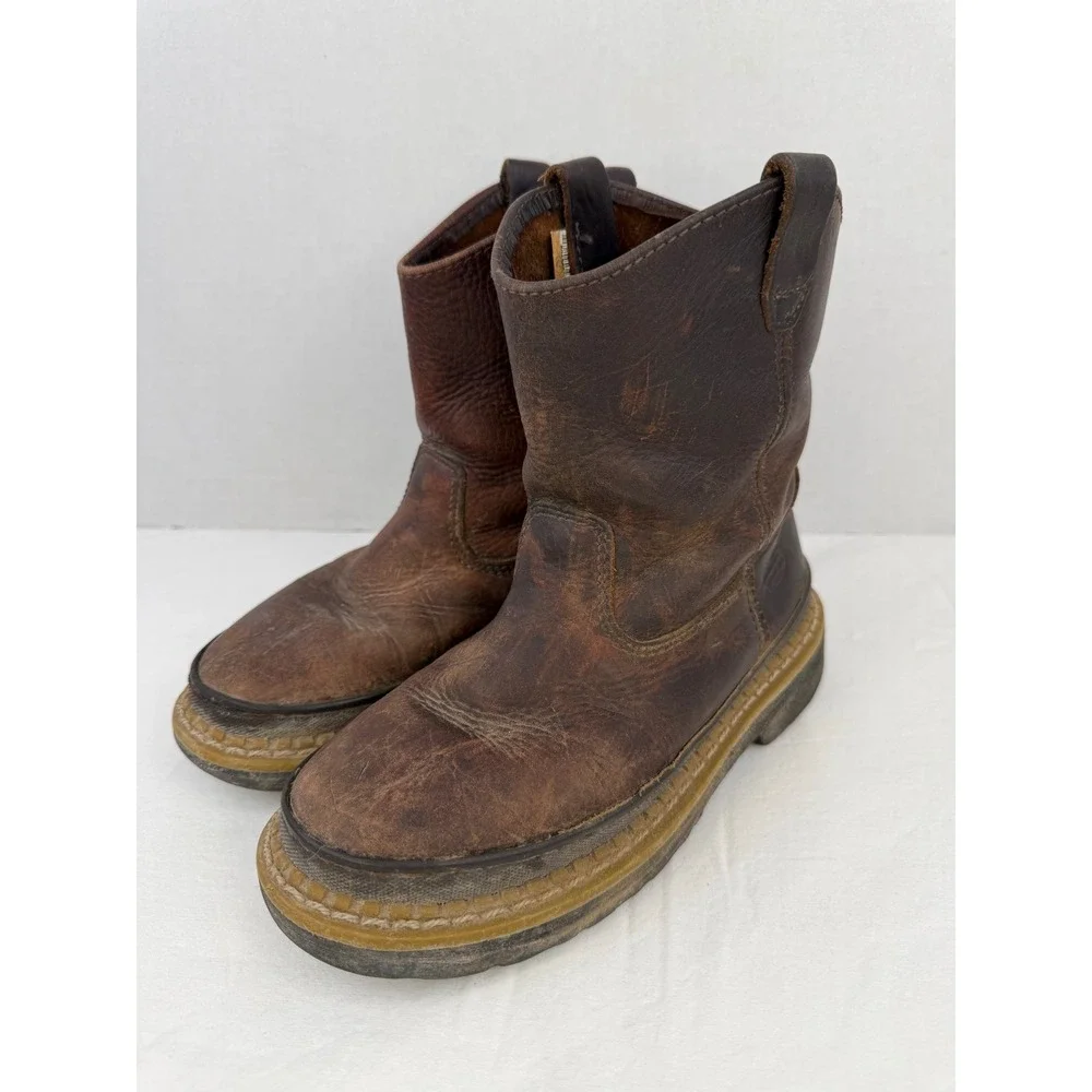 Georgia Boot‎ Kids Giant Wellington Brown Leather Work Boots Size 3M 5043858669